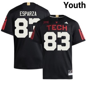 #83 Black High School Youth College Football Red Raiders of Texas Tech Jack Esparza Jerseys 648162-903