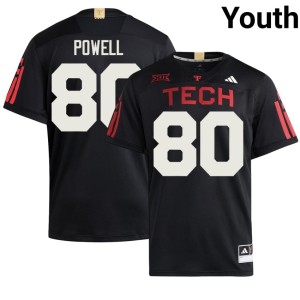 #80 Texas Tech Red Raiders Kai Powell Black Youth Alumni College Football Jerseys 998846-347