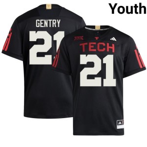 #21 Youth College Football The Red Raiders Tristian Gentry 2026-27 Black Jerseys 543987-818