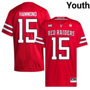 #15 College Football Stitched Red Will Hammond Youth TTU Jersey 559789-519
