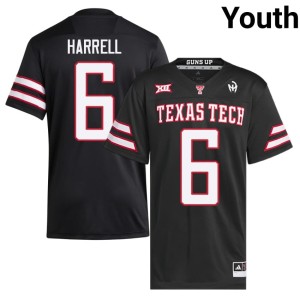 #6 Black Graham Harrell Red Raiders Embroidery College Football Youth Jersey 240880-405