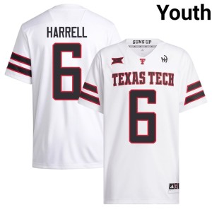 #6 The Raiders College Football Youth Graham Harrell White Limited Jerseys 947352-502