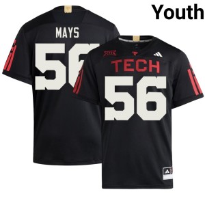 #56 The Red Raiders 2026-27 Jerald Mays College Football Youth Black Jersey 633069-183