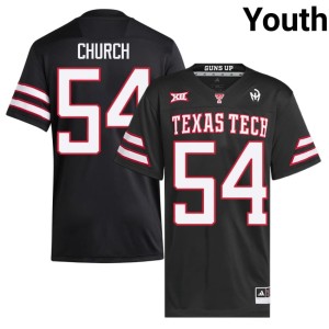 #54 Jordan Church Texas Tech Red Raiders Youth Black College Football Alumni Jerseys 562384-161