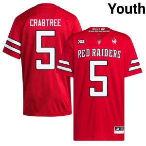 #5 Red Raiders of Texas Tech Michael Crabtree Youth College Football High School Red Jersey 335146-680