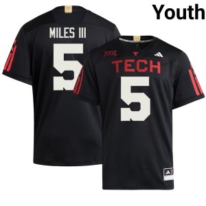 #5 University Youth Oliver Miles III Black College Football TTU Red Raiders Jerseys 325807-644